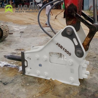 Casse-roche hydraulique avec une pression de fonctionnement de 160 à 180 kg/cm2 et un débit d'huile de 150 à 190 l/min et un taux d'impact de 350 à 500 bpm pour les excavatrices