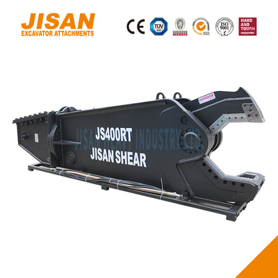 Cisailles à métaux pour excavatrice JS400RT conçues pour une efficacité et une résistance maximales, vanne de vitesse de rotation à 360 degrés et force de coupe de 800T