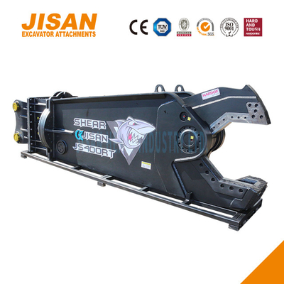 Cisailles à métaux pour excavatrice JS400RT conçues pour une efficacité et une résistance maximales, vanne de vitesse de rotation à 360 degrés et force de coupe de 800T