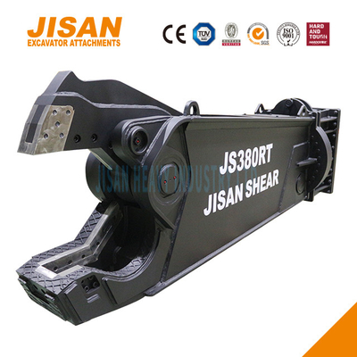 Cisailles à métaux pour excavatrice JS400RT conçues pour une efficacité et une résistance maximales, vanne de vitesse de rotation à 360 degrés et force de coupe de 800T