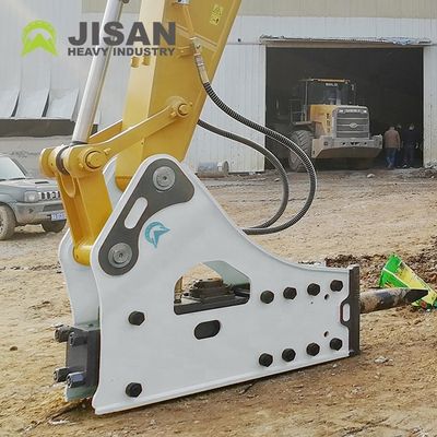 Casse-roche hydraulique avec une pression de fonctionnement de 160 à 180 kg/cm2 et un débit d'huile de 150 à 190 l/min et un taux d'impact de 350 à 500 bpm pour les excavatrices