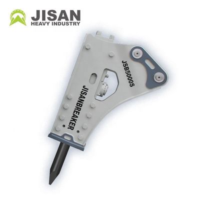 Casse-roche hydraulique avec une pression de fonctionnement de 160 à 180 kg/cm2 et un débit d'huile de 150 à 190 l/min et un taux d'impact de 350 à 500 bpm pour les excavatrices
