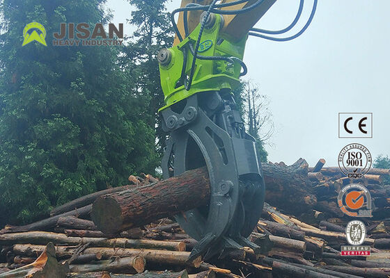 Double raccordement rotatif hydraulique en bois de charpente 1800 mm ouverture de mâchoire pour excavateur CAT 336