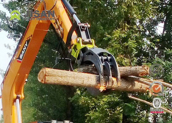 Trappe hydraulique de bûcher de 28 tonnes Force de compactage 360 rotation Pour une excavatrice de 10 à 16 tonnes