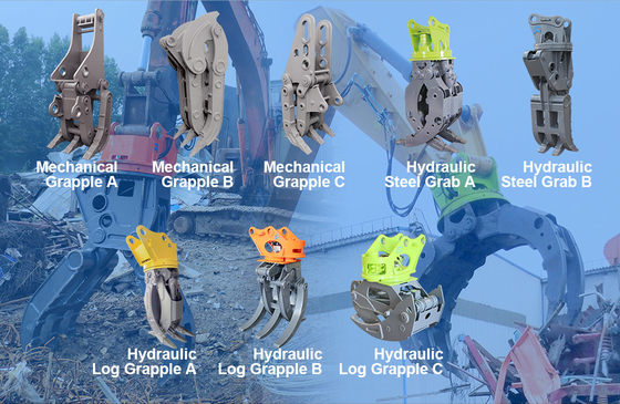 Excavatrice hydraulique en acier de haute résistance Robust Structure Yellow de grippage de roche